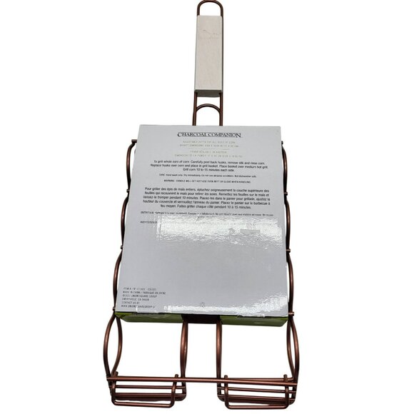Charcoal Companion Corn Grilling Basket BBQ NonStick Adjustable Depth 4 Ears - Picture 2 of 9